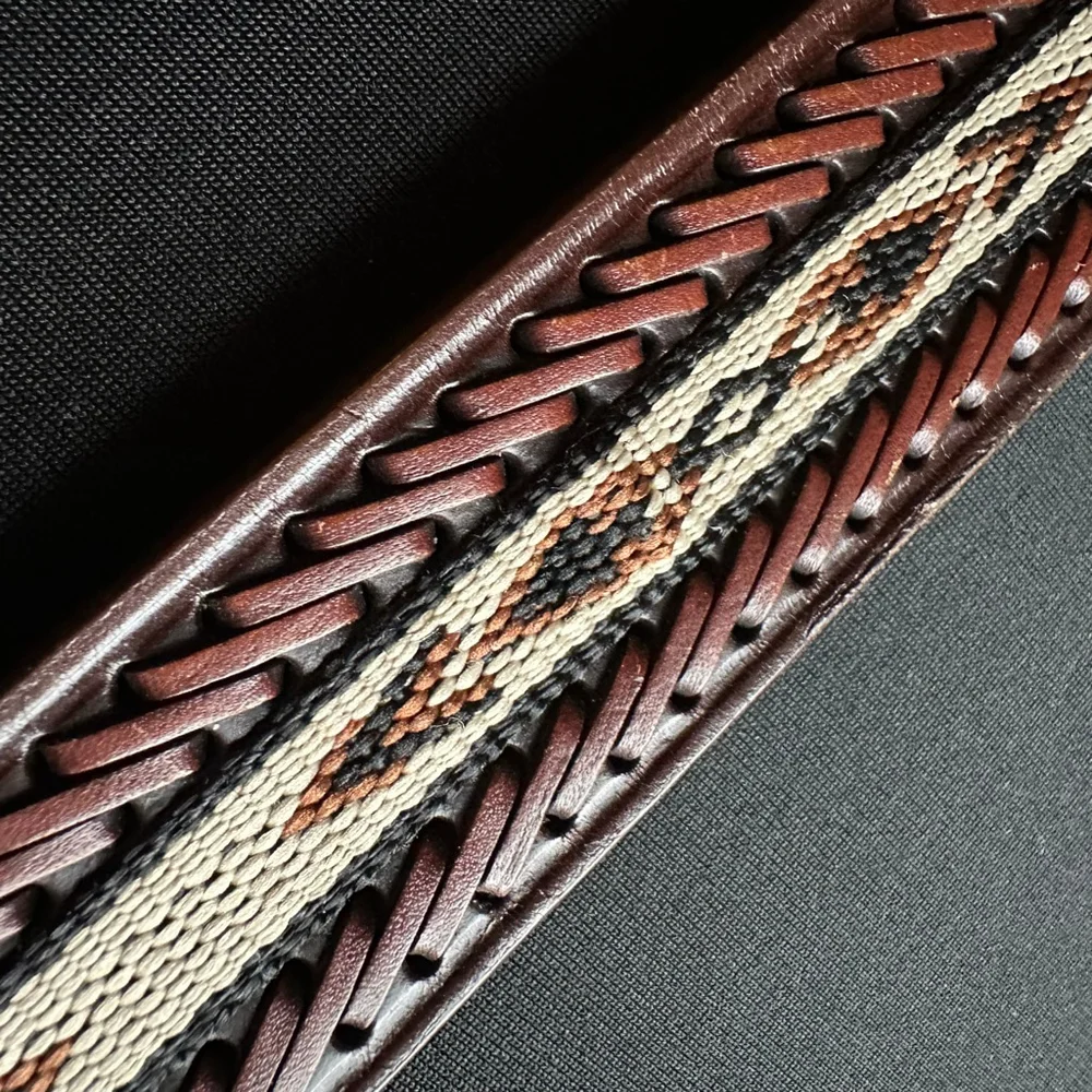 Men's Noona Brown Leather Belt with Silver Buckle